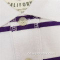 Gestreiftes Kurzarm-Revers-Polo-T-Shirt aus Polyester-Baumwolle